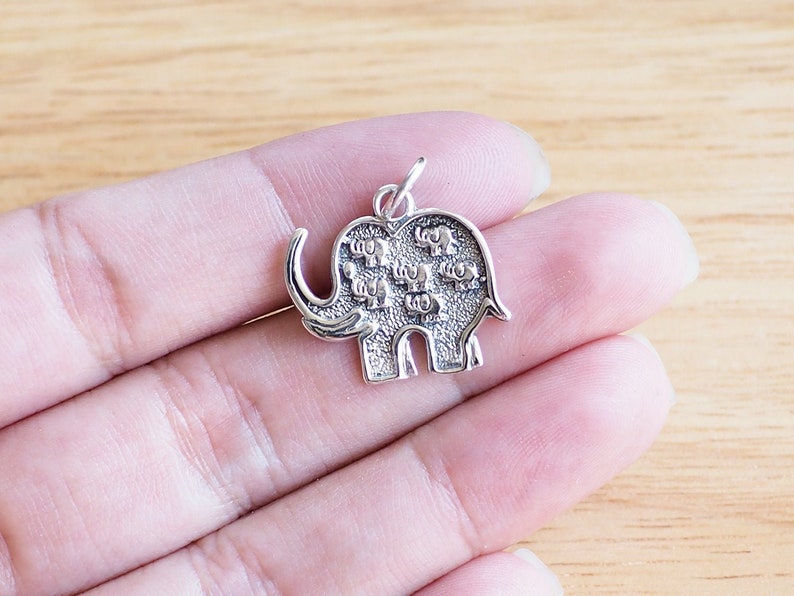 Lucky 7 Elephant charm Elephant pendants Elephant Necklace SP18 sterling silver Jewelry Supplies