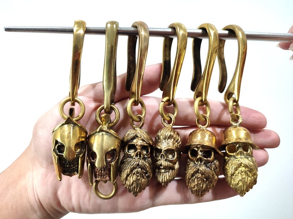 Biker Skull Brass Wallet Chain
