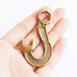 Solid Brass Wrench hook Charm, Wallet holder Belt clip, wallet Supplies, wrench wallet chain / DH22