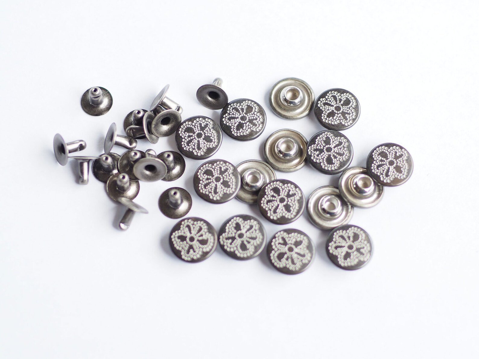 24 Sets of 10 Mm Flower Stud Rivets Flower Rivet Leather Etsy