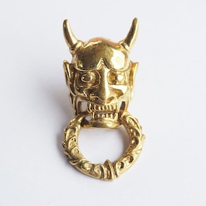 1 - Solid Brass Hannya Conchos, Demon Conchos, Japanese Hannya Screw back, Leather Craft, Decoration Findings / DH28
