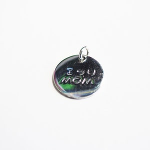 Mom Tag Charm pendants, I love you mom charm, sterling silver Jewelry Supplies, Family jewelry, Gift for mother /PD239 image 6