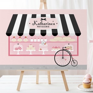 Custom Paris Bakery Party Theme Poster Backdrop, Paris Cafe Birthday Party Poster, Cafe Baby Shower Digital File