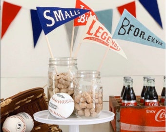 Digital Download The Sandlot movie inspired Mini pennants -Smalls, Legends Never Die, First birthday, Rookie of the Year, Vintage Baseball