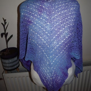 Hand Crocheted and Hand Dyed Scarf Shawl dip-dye, crochet hippy boho cottagecore vegan