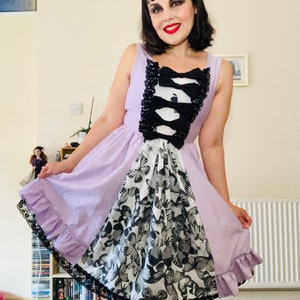 Upcycled Gothic Lolita Cute Lavender Dress