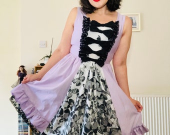 Upcycled Gothic Lolita Cute Lavender Dress