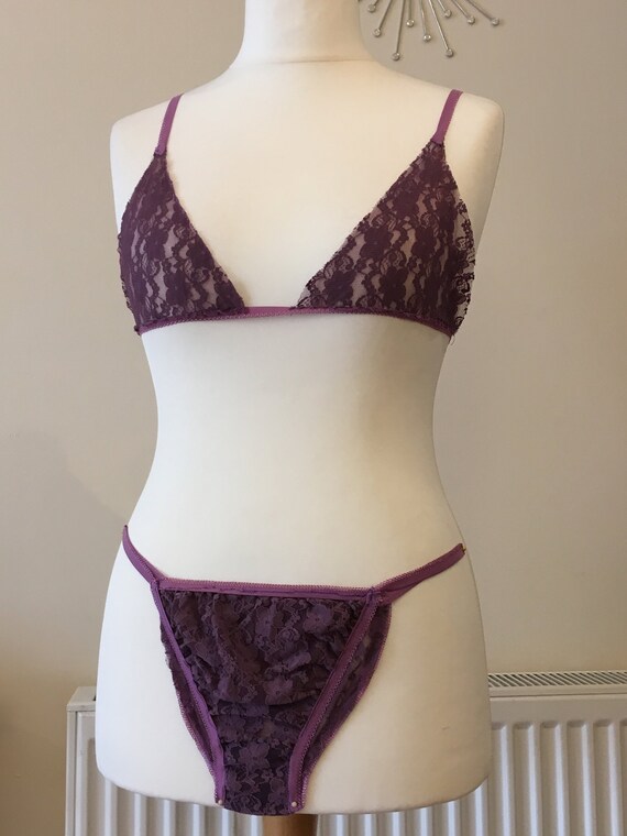 purple bra and pants set