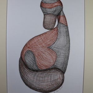 Hand drawn pen and ink wall hanging nursery imaginary animal drawing &quot;Imaginimals No. 4&quot;