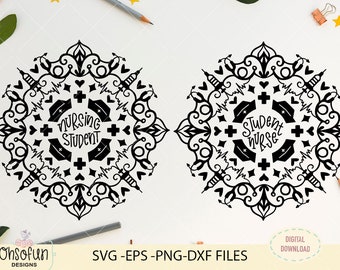 Download Nurse Mandala Svg Etsy PSD Mockup Templates