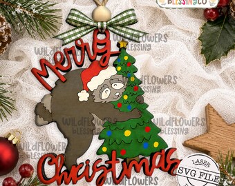 Jimothy Raccoon Christmas Ornament SVG for Laser Machine (Digital Download), Funny Merry Christmas Christmas Decor