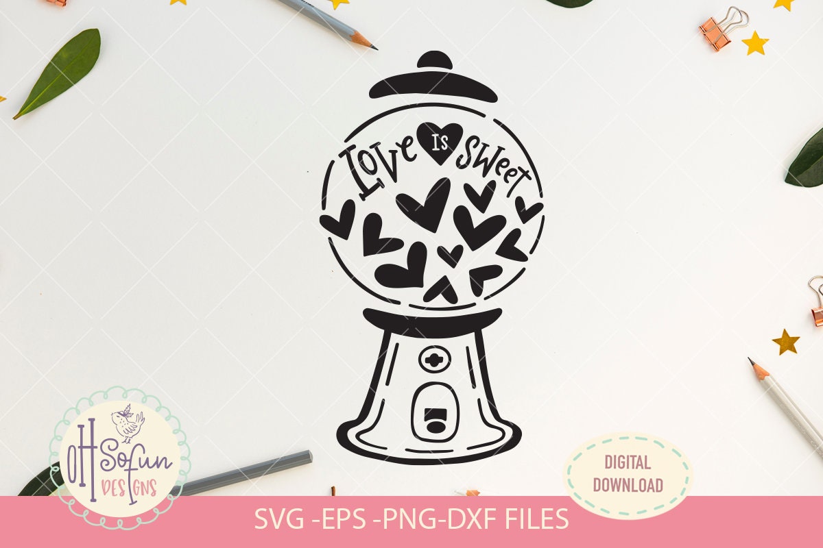 Love is Sweet SVG File Digital Download ONLY Valentine | Etsy