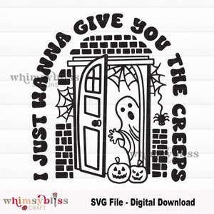 Je veux juste vous donner la chair de poule, SVG, téléchargement numérique uniquement, conception de t-shirt de citation fantôme Halloween pour cricut/silhouette, peek a boo ghost