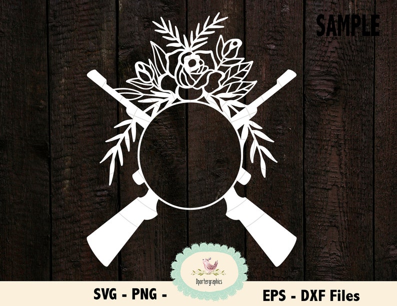 Download Monogram flower shotgun SVG hunting rifle SVG cut files | Etsy
