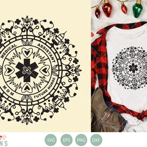 Mandala de assistente médico | arquivo SVG | SOMENTE DOWNLOAD DIGITAL | mãe futura enfermeira | trabalhador essencial | mandala de saúde | arquivo de corte cricut