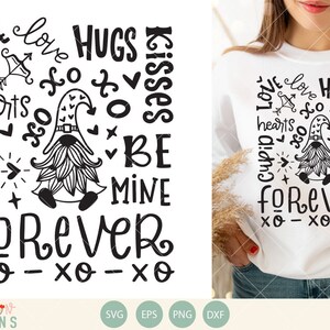 Valentine gnome svg file |  DIGITAL DOWNLOAD ONLY | Valentine typography word art | be mine svg | cricut valentine | hand lettering