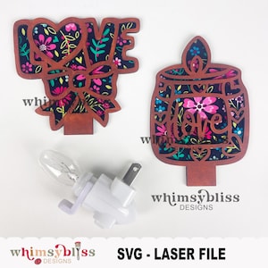 Love Candle Night Light SVG laser file, Digital Download Only, Nightlight, Laser Cut file