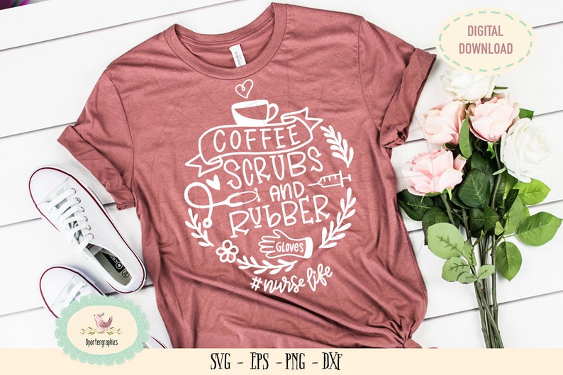 Download Coffee scrubs rubber gloves SVG PNG cameo cricut cut files ...