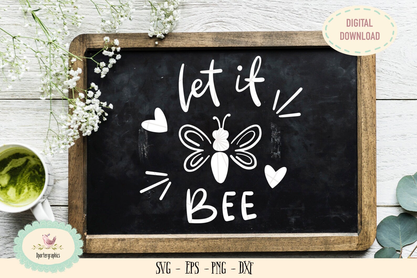 Laat het bee SVG PNG bee tshirt design cameo cricut Etsy