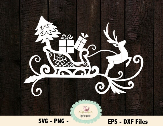 Download Sleigh SVG cut file Santa sleigh clipart Christmas svg | Etsy