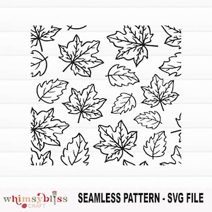 Ahorn Blätter Herbst nahtlose Muster, svg-Datei, druckbare digitaler Download, svg geschnitten Dateien für Cricut Silhouette, Papier Handwerk svg