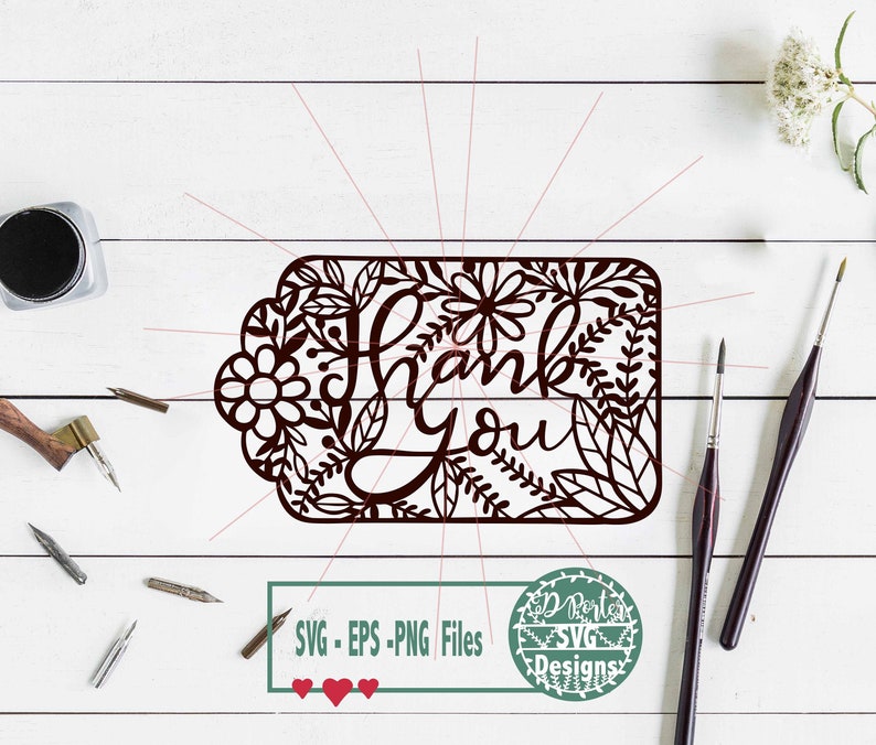 Download Thank you tag SVG PNG for wedding party cameo svg files | Etsy
