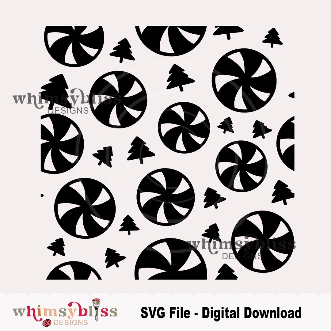 Peppermint Seamless Pattern, SVG File for Cutting Machine Cricut