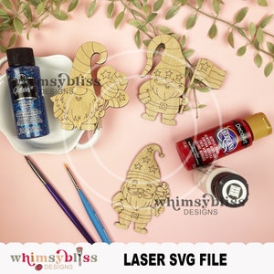 Patriotyczne Gnomy Laser File, SVG, Tylko do pobrania cyfrowego, Maluj własne Gnomy Zestawy 4 lipca, Laser Craft Amerykańska flaga, Lighburn