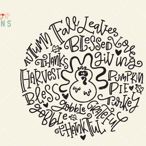 Türkei Thanksgiving Typografie, svg Schnittdateien, NUR DIGITALER DOWNLOAD, Herbstsaison, Thanksviging T-Shirt Design svg