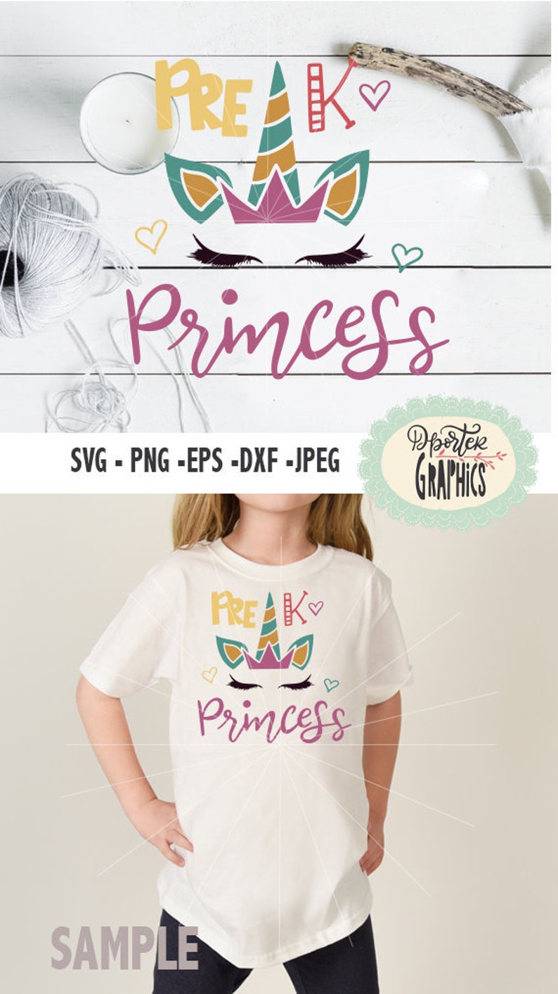 Download Pre K princess t-shirt design SVG PNG cameo cricut cutting | Etsy