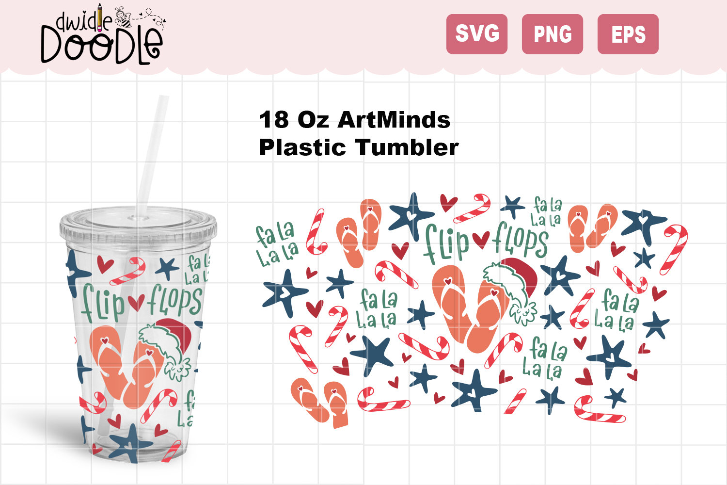 ArtMinds 18 Ounce Plastic Tumbler with Straw