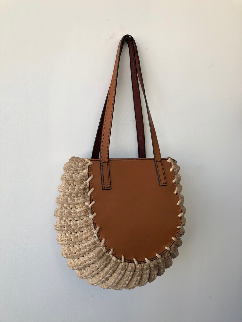 Leathercraft Crochet Tote Bag Etsy