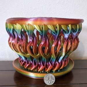 Large (7.5'' OD) Orchid Pot - Unique Ivy, Coral, Twisted Root Design - Nontoxic Material