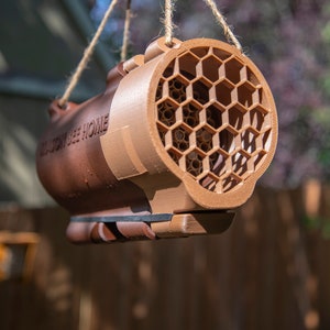 100 Tube Mason Bee House - Top Quality Attaches to Wall or Hanging Attachment - Solitary Nesting Hive - Nontoxic Material