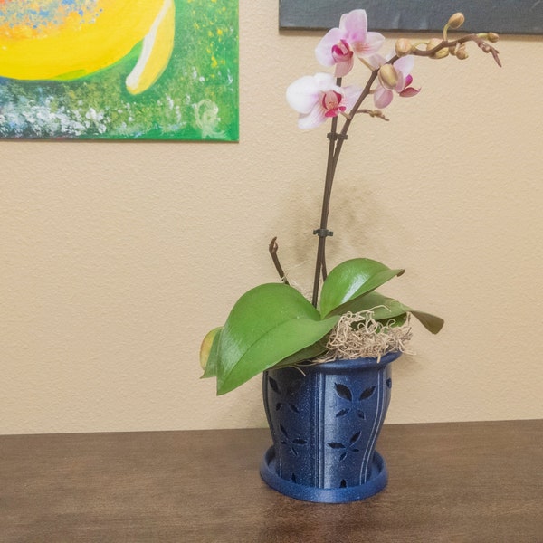 Mini maceta para orquídeas (4'') con orificios para mariposas - Material no tóxico
