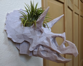 Tyson the Triceratops-plantenbak met planten - HET ORIGINEEL! - Niet-giftig materiaal - plantenbak voor luchtplanten