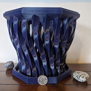 Large (7&#39;&#39;) Orchid Pot - Twisted Carousel Design - Nontoxic Material