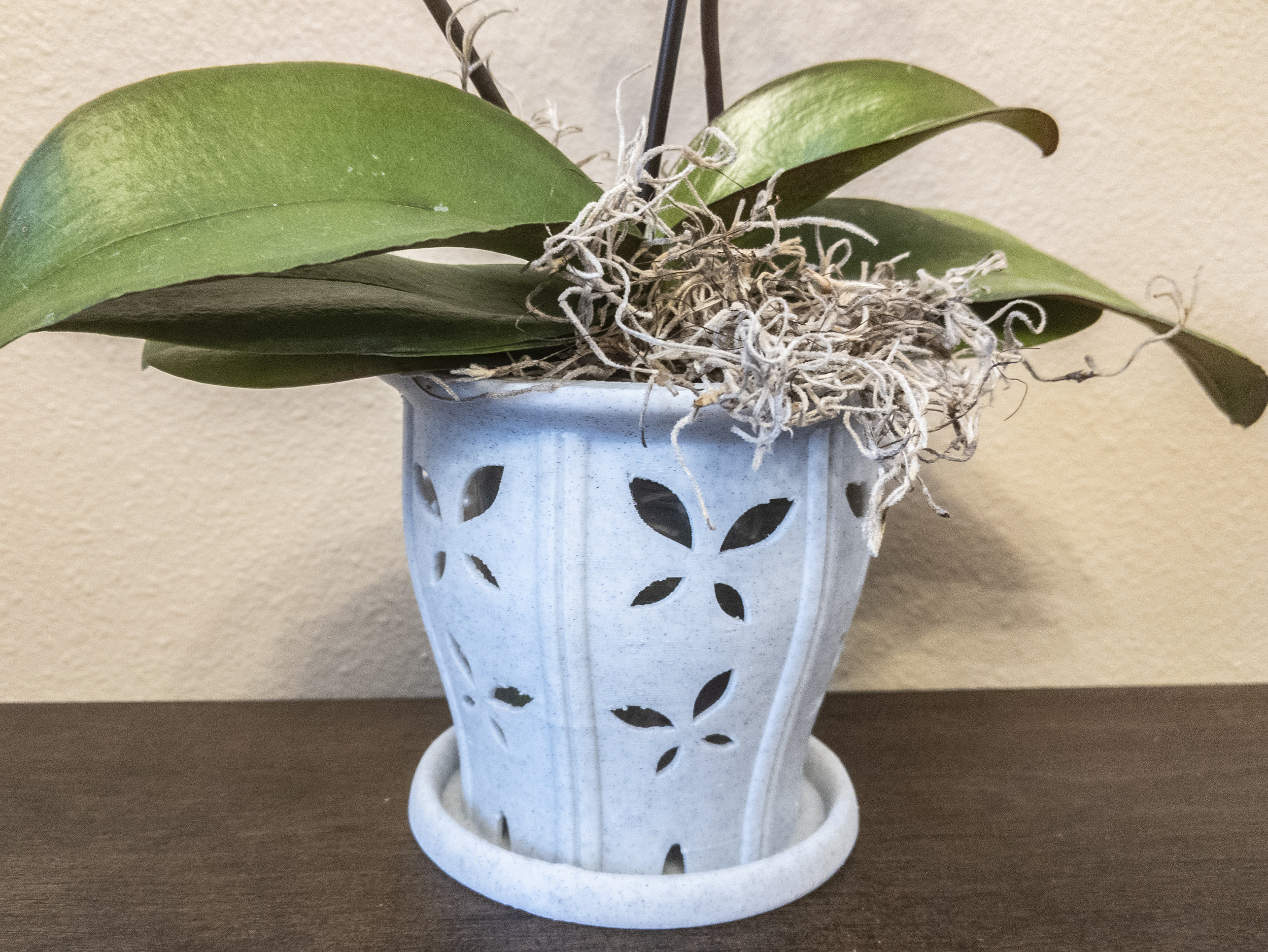 Pot de fleurs en céramique émaillée avec soucoupe, pour plantes