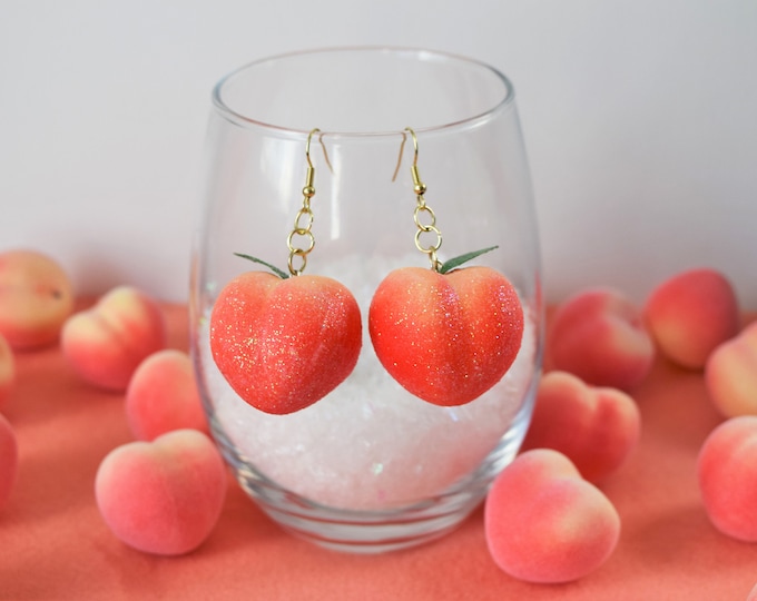 Featured listing image: Sugary Peach Dangle and Drop Earrings