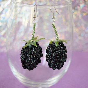Shimmering Blackberry Dangle Earrings