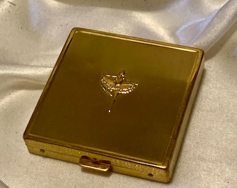 Vintage Marie Earle Ballerina Compact with mirror. Powder compact branded Ballet Corporation, New York
