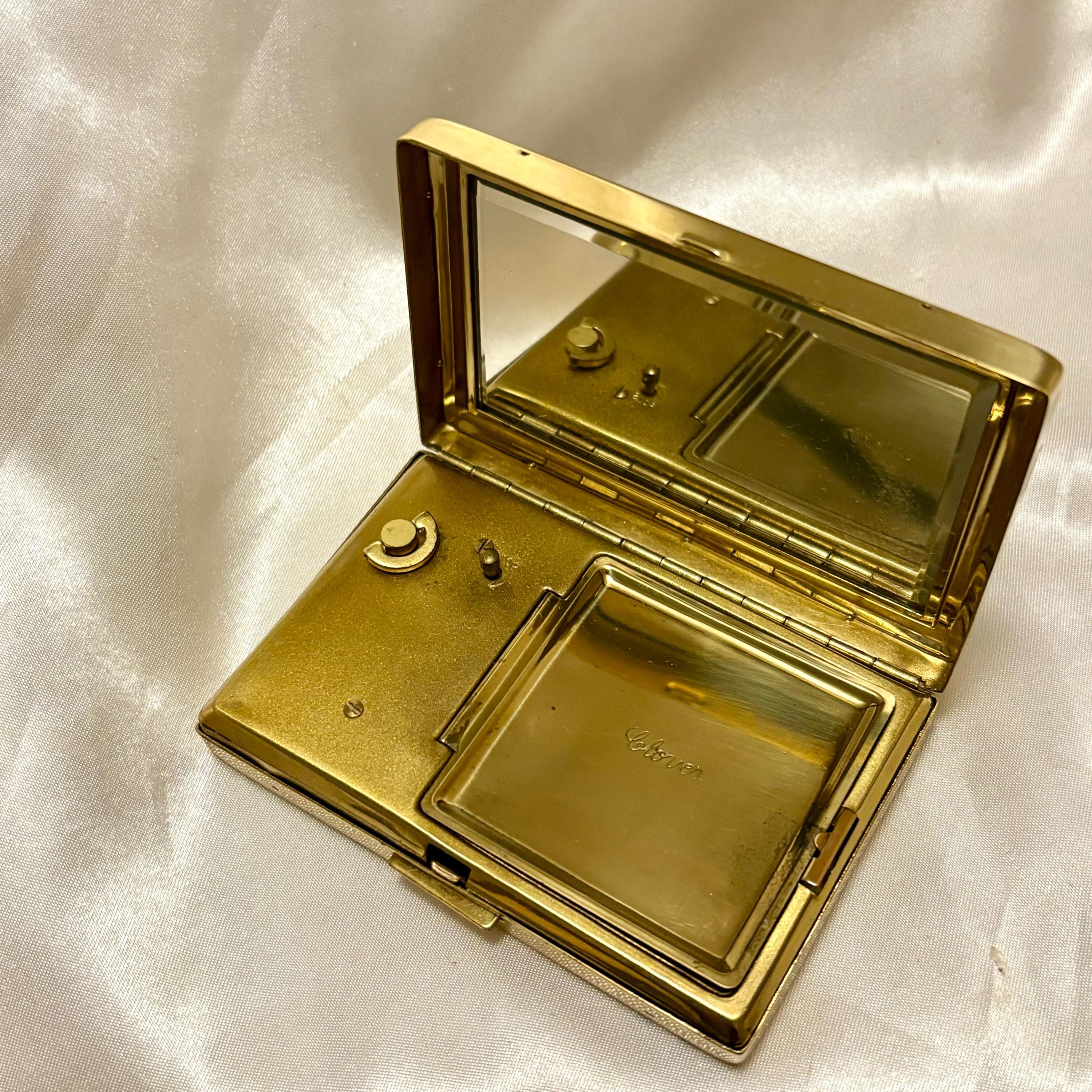 Vintage Japanese Damascene Musical Compact. Stunning Clover Powder 