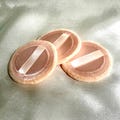 Pack of 3 powder puffs for Stratton, Kigu, Mascot vintage compacts without inner lids.