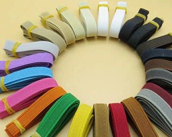 1/2 inch 12mm Wide Colored Double-side Elastic Band, Elastic Trim, Elastic Ribbon, Sewing Elastic,Clothing accessories-1 Yard