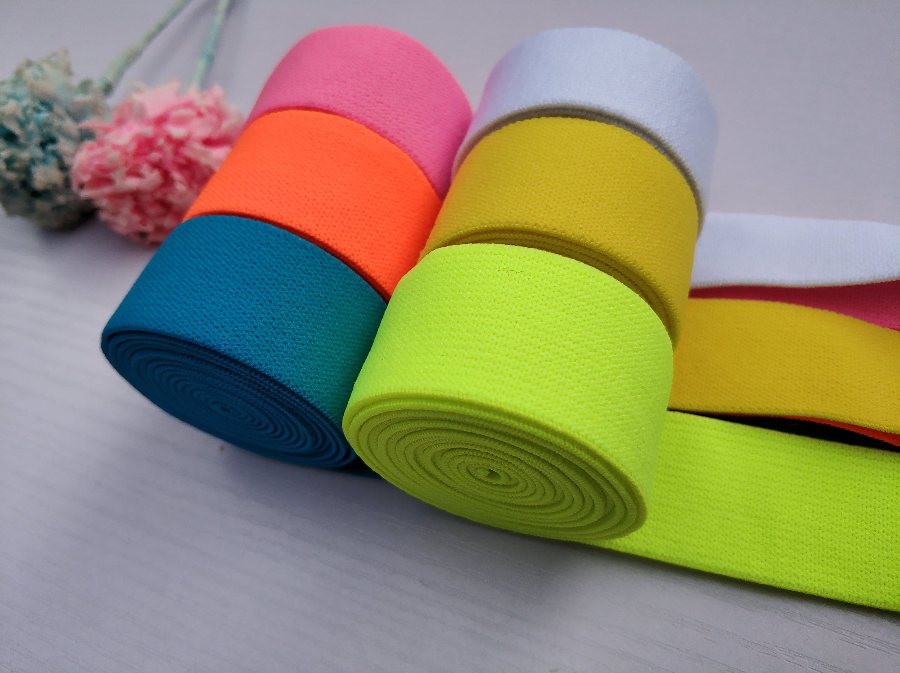 1 Inch 25mm Wide Colored Soft Elastic Band Elastic Trim Etsy