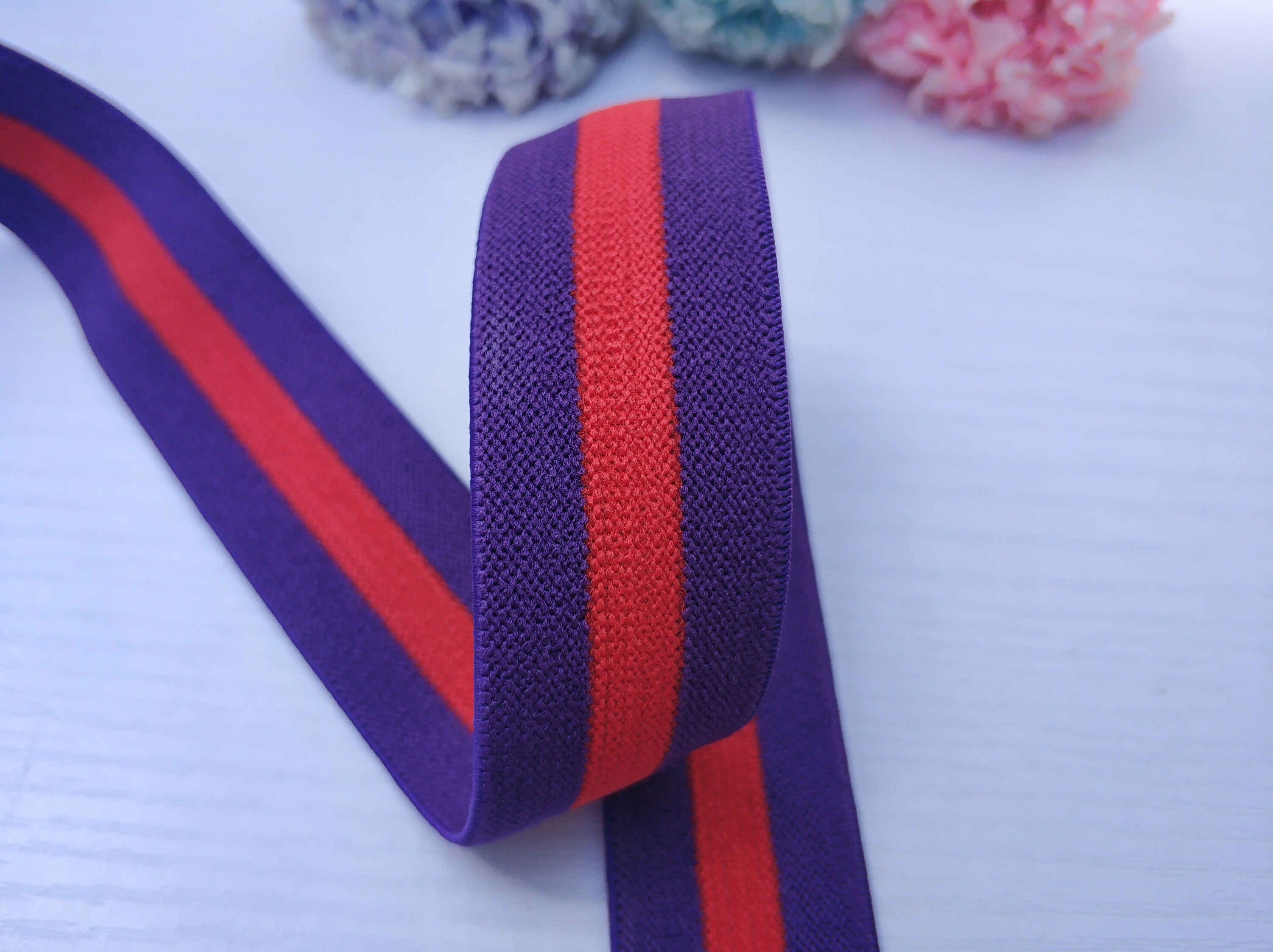 1 Inch 25mm Elastic Striped Elastic Band，elastic Trim, Elastic Ribbon ...