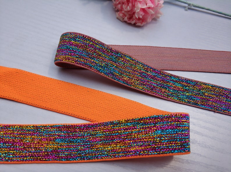 1inch 23mm Wide Glitter Elastic Band Elastic Ribbonsewing Etsy