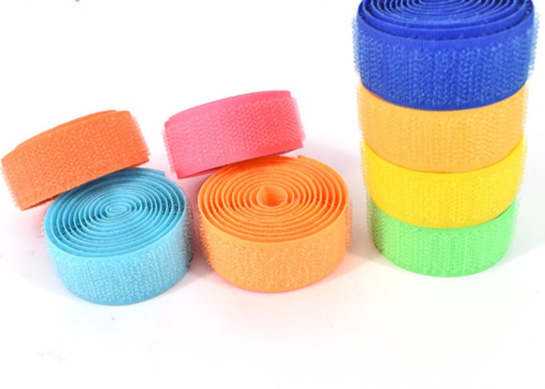 1Pair 2CM Hook and Loop Adhesive Fastener Tape Sewing Tools Polyester Magic Sticker Adesivo Dual Lock Tape No Glue image 3