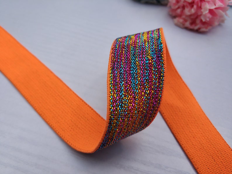1inch 23mm Wide Glitter Elastic Band Elastic Ribbonsewing Etsy