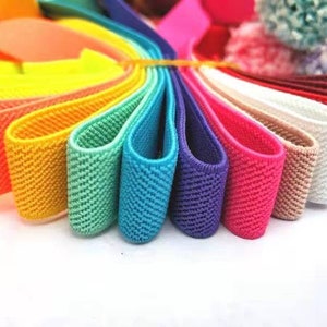 3/4 Inch20mm Wide Colored Double-side Twill Elastic Band, Elastic Trim, Elastic Ribbon, Sewing Elastic,Clothing accessories-1 Yard image 1